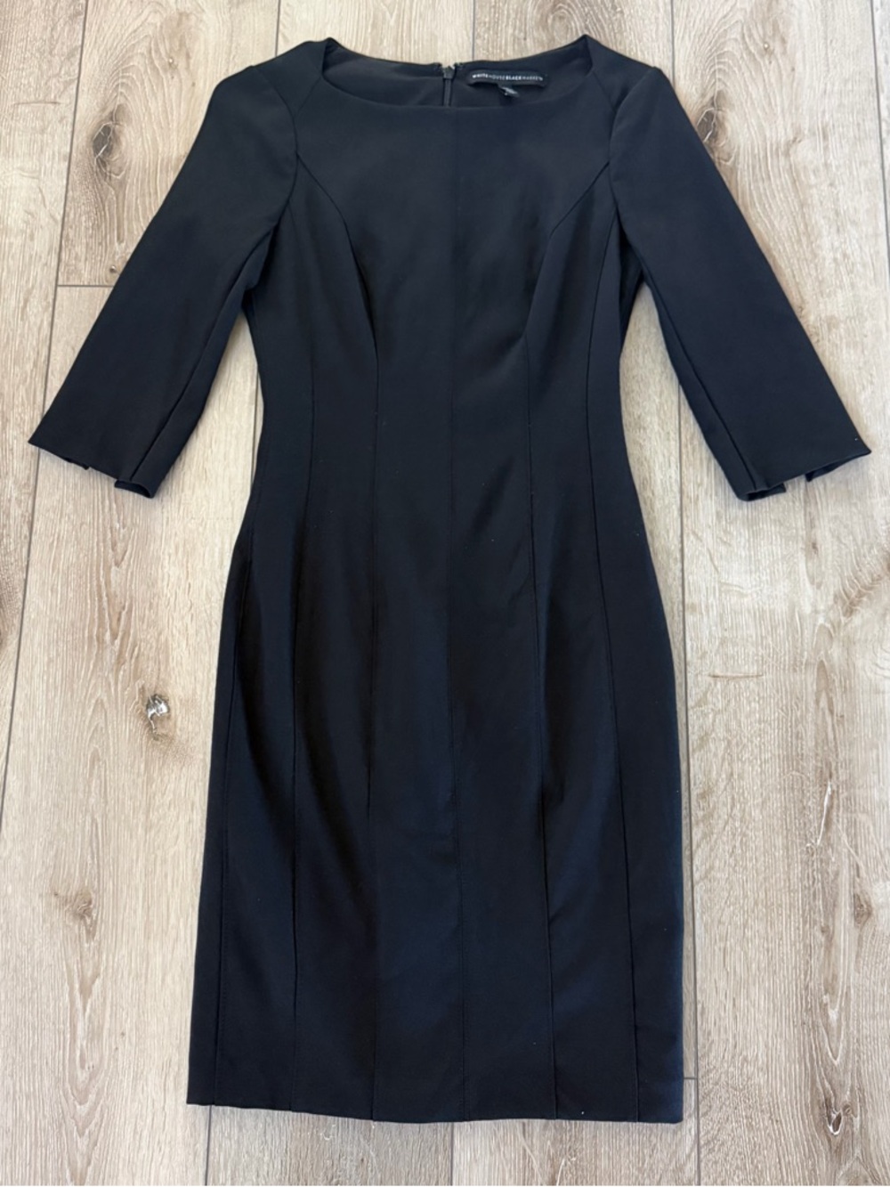 White House Black Market Classic Tailored Stretchy Black Sheath Dress Size 00